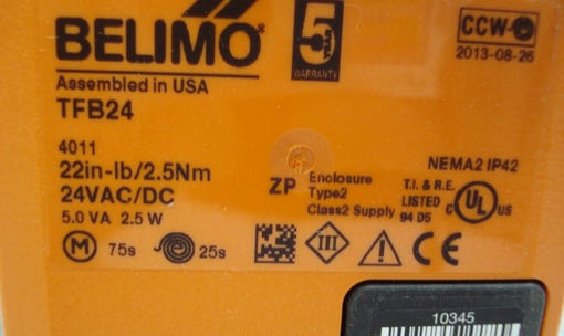 Retrozone Super Duty Spring Return Dampers, 24vac spring return damper motor, 120vac spring return damper motor, 240vac spring return damper motor, HVAC
