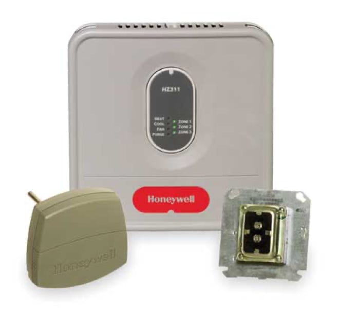 Zone Control, Honeywell HZ311K 3 Zone Kit, Discharge Air ,Temperature Sensor, Redlink wireless