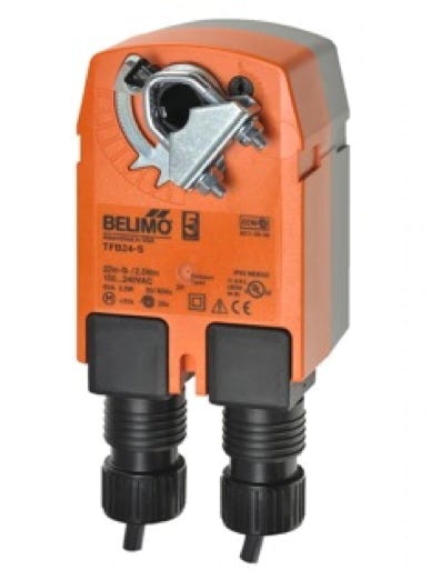 Belimo TFLB24-110-S Commercial Spring Return Motor with End Switch, orange damper motor, HVAC, commercial grade motor, shipping included, 5 year warranty, quiet motor, Commercial spring return motor