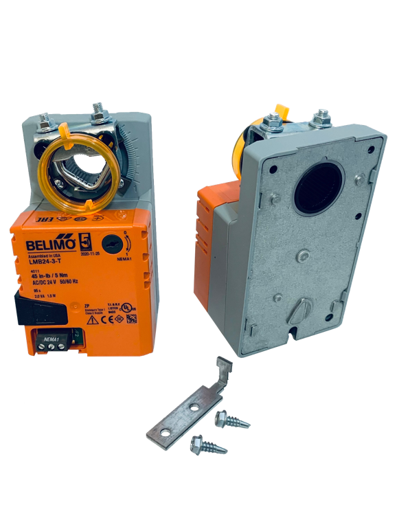 Belimo LMB24-3-T, orange damper motor, HVAC, commercial grade motor, shipping included, 5 year warranty, quiet motor